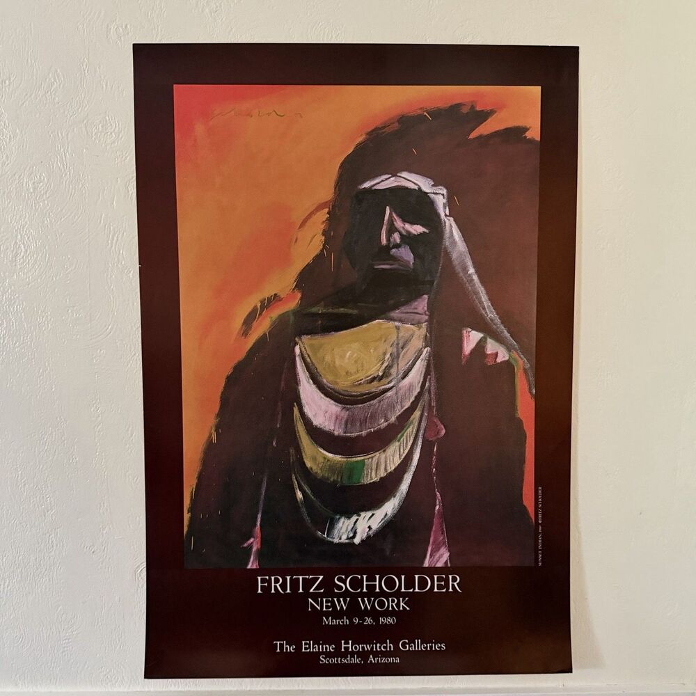 Fritz Scholder Sunset Indian Elaine Horwitch Gallery Poster Print 36x24” 1980